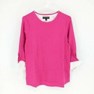 Brooke Shields Timeless 3/4 Sleeve Hi-Low Crew Neck Top Rose Women's‎ Size XS